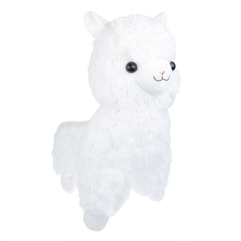 Tollion Cuddly White Alpaca Llama Lamb Toy -7' Stuffed Animal Cushion Plush Doll Valentine Gift New Baby Gift Graduate Gift Lovers Anniversary Fiesta Gift For Girlfriend Children Friends