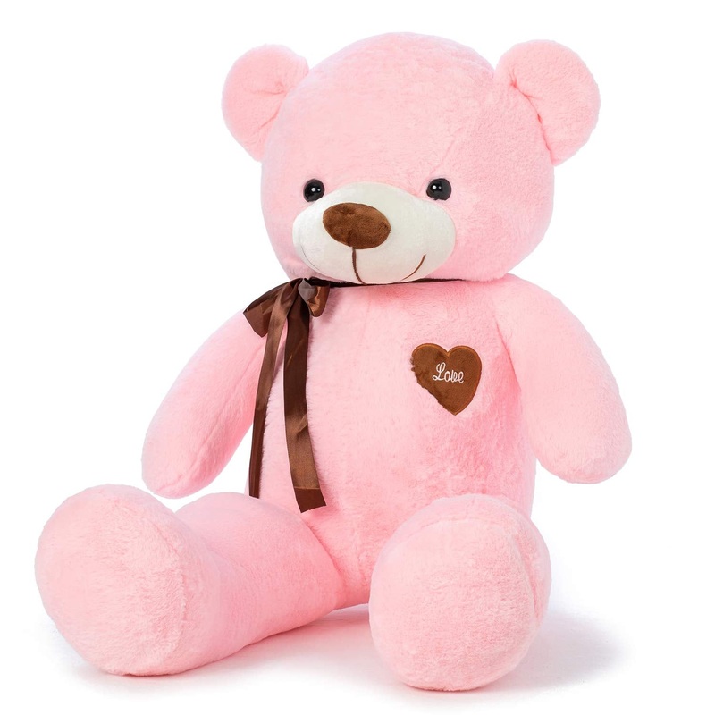 Yunnasi Big Teddy Bear Stuffed Animal 31.5 Inch Giant Teddy Bear With Love Heart Large Plush Toy Huge Soft Doll Gift For Kids Girls Girlfriend On Birthday Valentine'S Day Christmas Baby Shower Brown