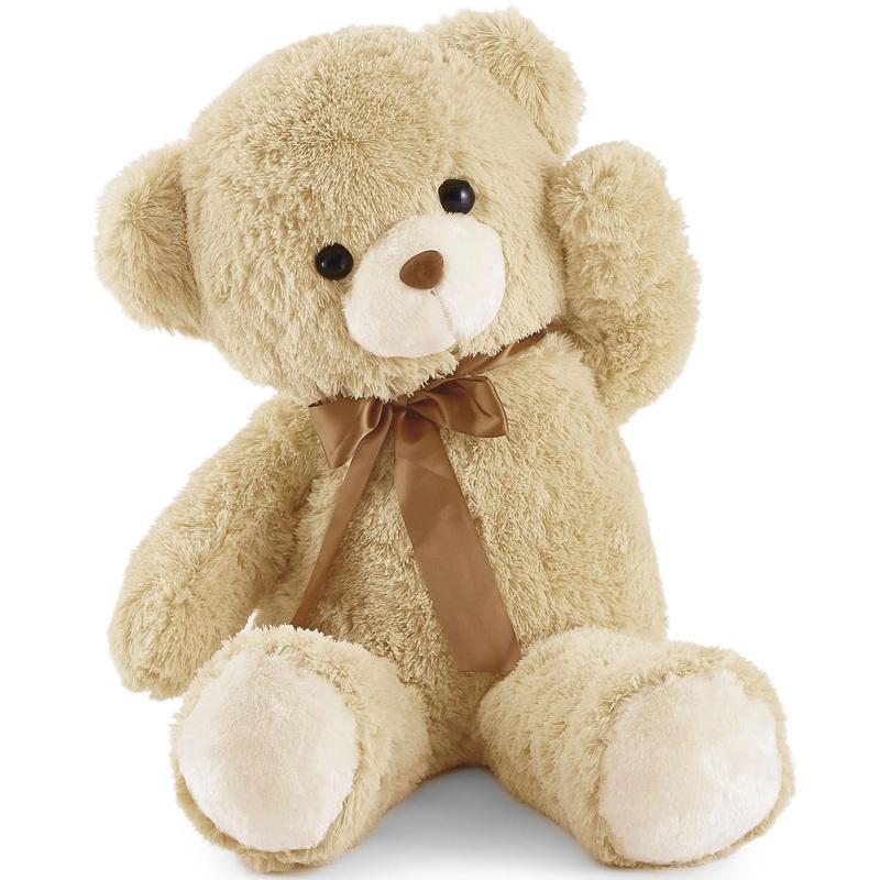 Yunnasi Big Teddy Bear Stuffed Animal 35 Inches Giant Stuffed Bear Gift For Girlfriend Children On Birthday, Light Brown