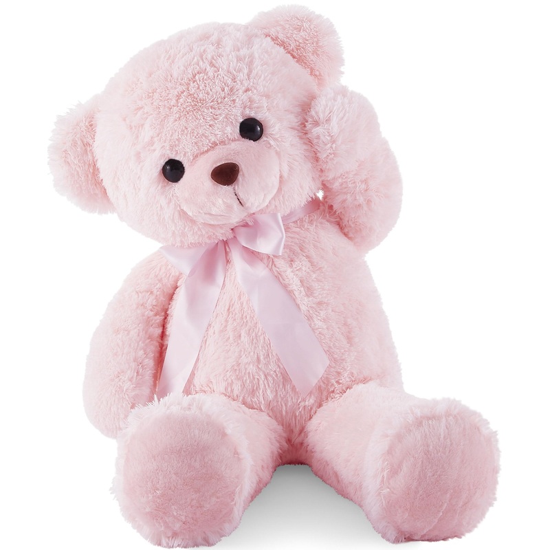 Yunnasi Big Teddy Bear Stuffed Animal 35 Inches Giant Stuffed Bear Gift For Girlfriend Children On Birthday, Pink