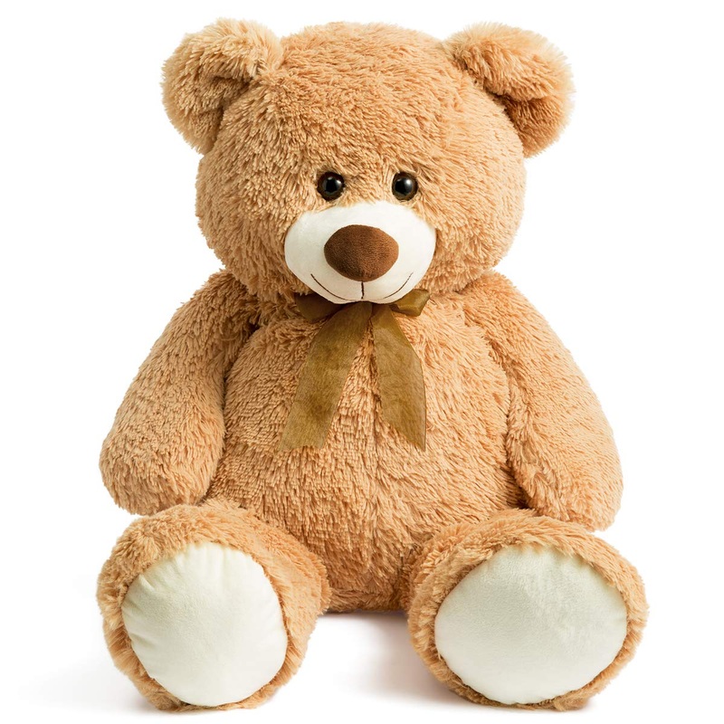 Hollyhome Big Teddy Bear Large Teddy Bear Stuffed Animal Birthday Valentines Day Plush For Kids And Girlfriend 36 Inch Tan