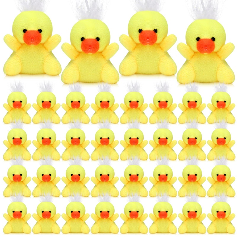 Shappy 50 Pcs Mini Animal Plush Toys Small Stuffed Animals Bulk Cute Tiny Plushies Keychains For Gift Party Carnival Prize(Duck)