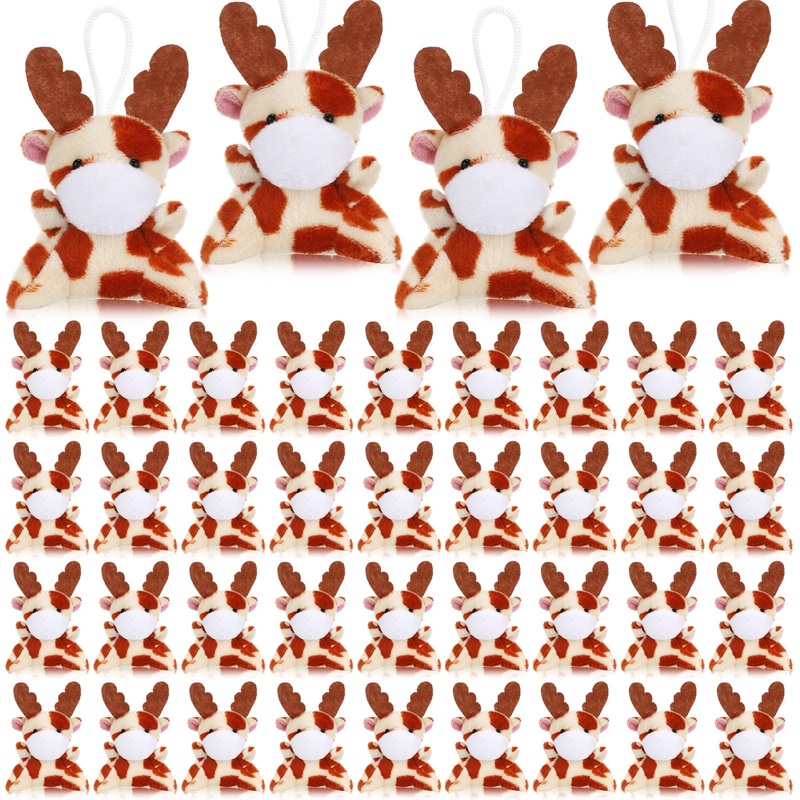 Shappy 50 Pcs Mini Animal Plush Toys Small Stuffed Animals Bulk Cute Tiny Plushies Keychains For Gift Party Carnival Prize(Giraffe)