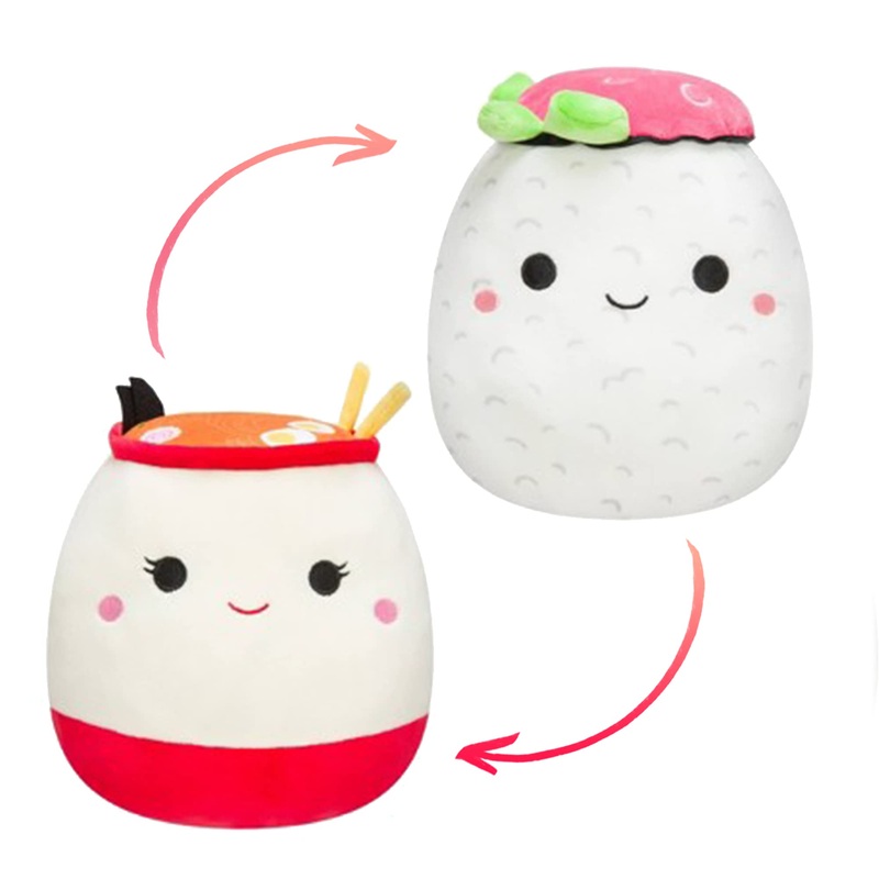 Squishmallow 8 Shun The Sushi Raisy The Ramen Flipamallow 2022 Exclusive Bnwt Kellytoy Flip A Mallows