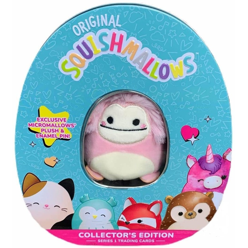 Squishmallow Official Kellytoy Collector'S Tin Set With Micromallow Exclusive Pin And Trading Cads Choose Your Favorite Or Collect Them All (Babs The Blue Jay)