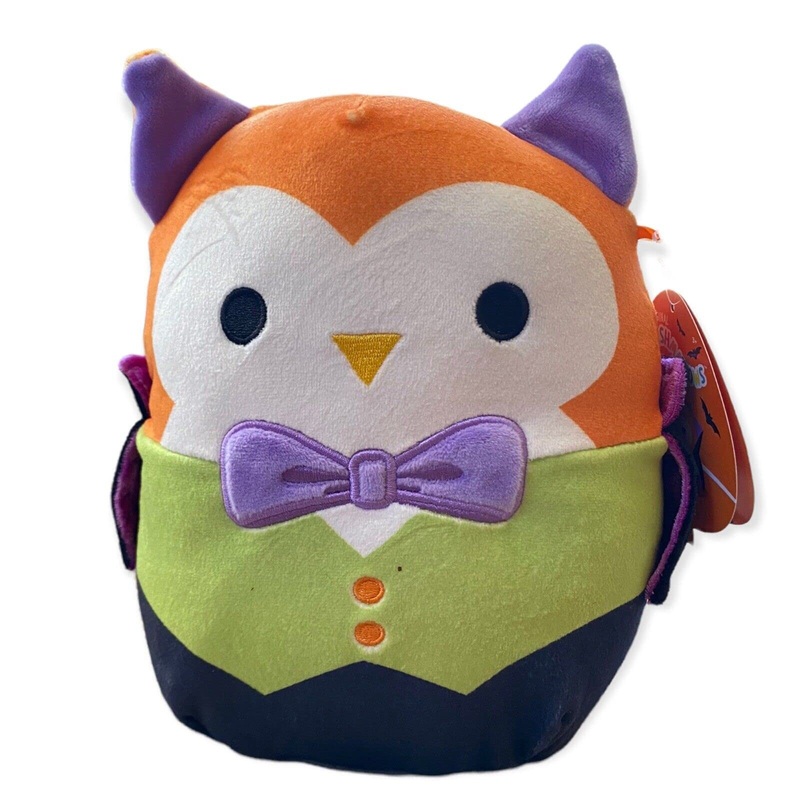 Squishmallow Official Kellytoy Halloween Squishy Soft Plush Toy Animals (Ellette Vampire Owl, 8 Inch)