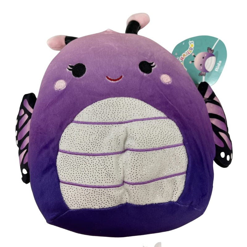 Squishmallow Official Kellytoy Plush 8 Inch Squishy Soft Plush Toy Animals (Rida Purple Butterfly)