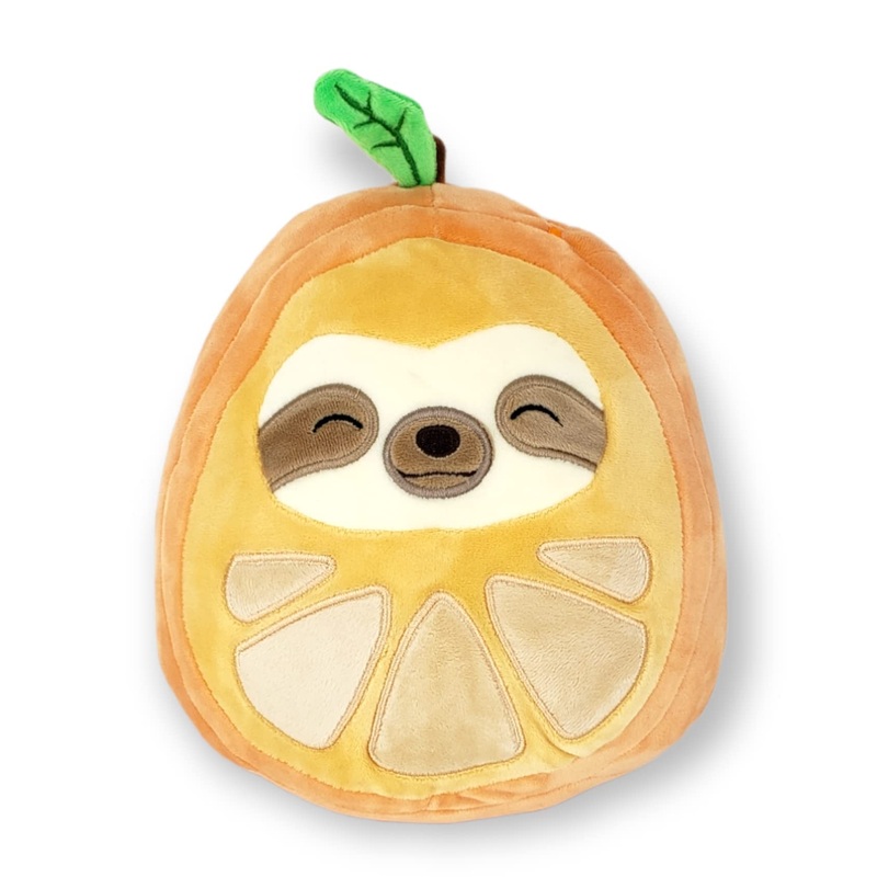 Squishmallows Kellytoy 8 Inch (20Cm) Foodie Squad - Simon The Sloth In Orange Costume