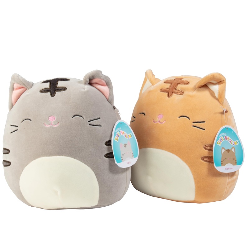 Squishmallows Mystery 8-Inch Cat Receive 1 Plush - Official Jazwares - Nathan Or Tally - Collectible Soft & Squishy Kitty Stuffed Animal Toy, Easter Basket Stuffer - Gift For Kids, Girls & Boys