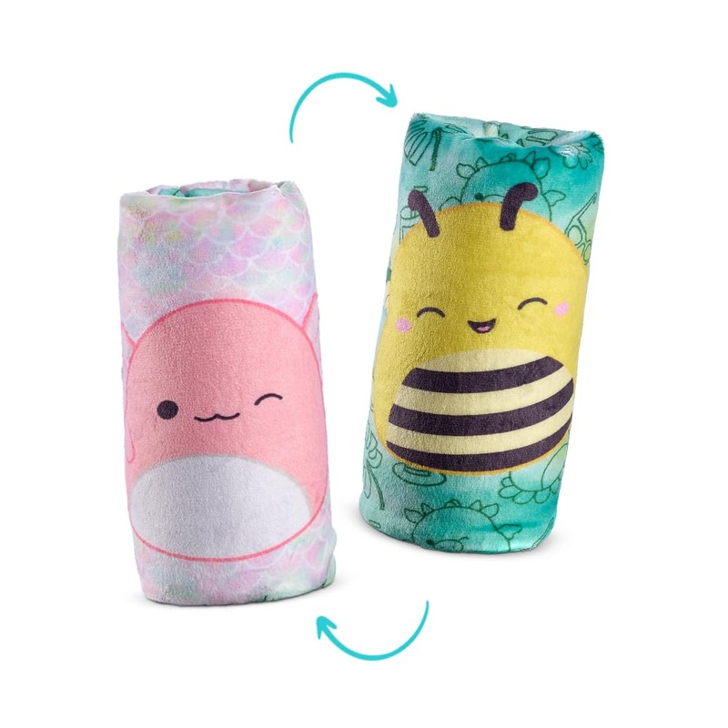 Top Trenz Squishmallows Flippin' Cute Reversible Water Wiggler, Sensory Plush Water Snake With Archie The Axolotl & Sunny The Bee, Classroom Fidget Toy & Party Favors (1 Water Wiggler Toy)