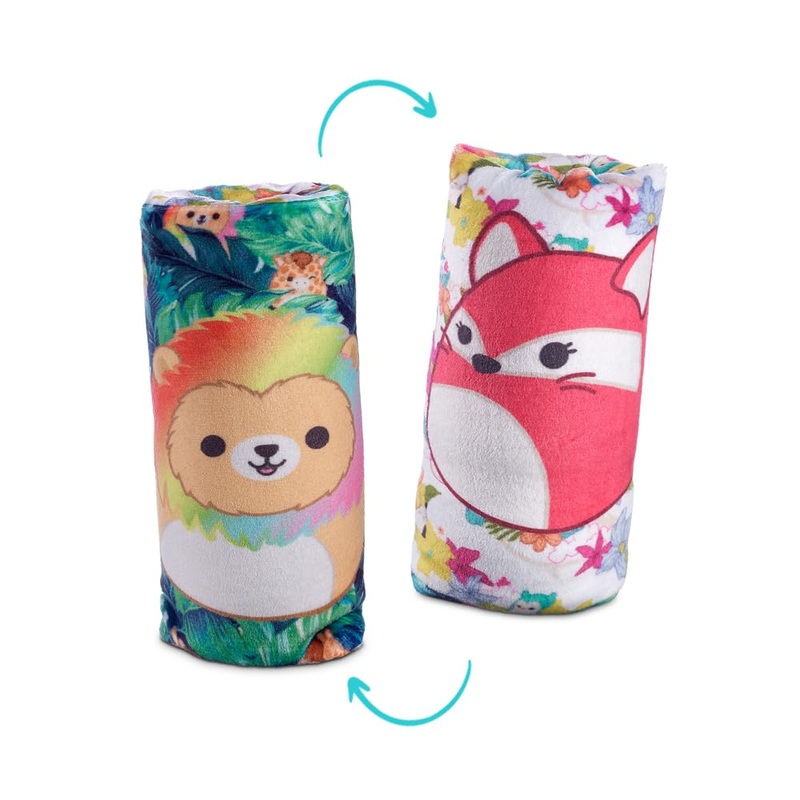 Top Trenz Squishmallows Flippin' Cute Reversible Water Wiggler, Sensory Plush Water Snake With Leonard The Lion & Fifi The Fox, Classroom Fidget Toy & Party Favors (1 Water Wiggler Toy)