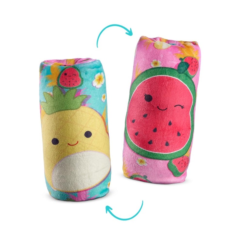 Top Trenz Squishmallows Flippin' Cute Reversible Water Wiggler, Sensory Plush Water Snake With Maui The Pineapple & Wanda The Watermelon, Classroom Fidget Toy & Party Favors (1 Water Wiggler Toy)