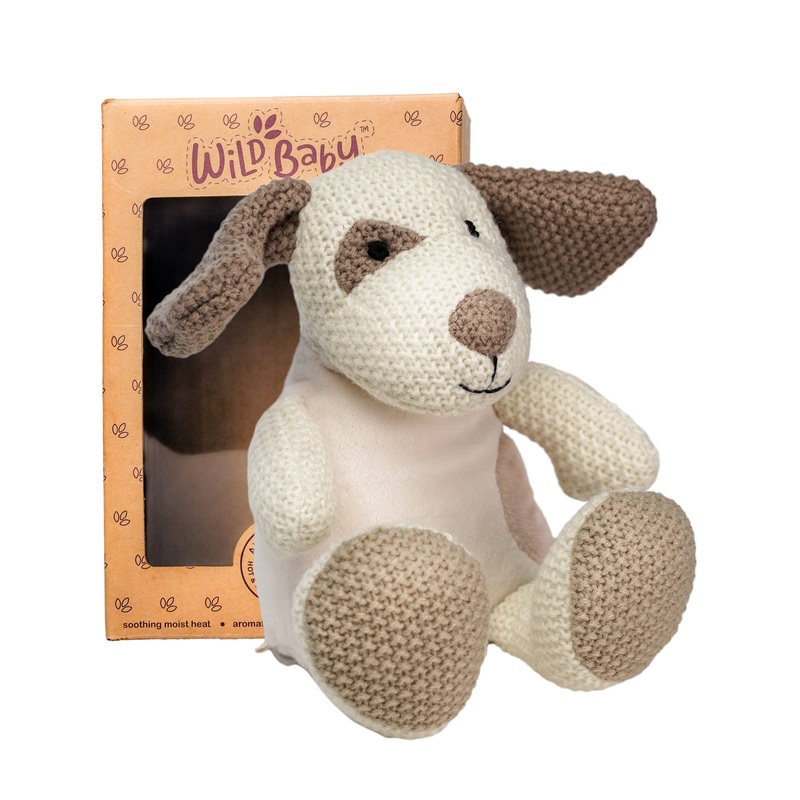 Wild Baby Dog Stuffed Animals, Warmie For Kids, 12 Inch, Microwavable, Heatable Clay Beads, Squishmallow Plush Pal With Dried Lavender Aromatherapy, Soft & Cuddly, Kids Gifts Box Ready