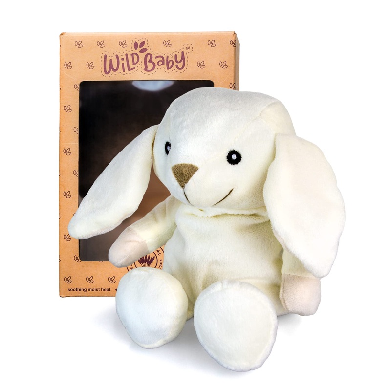 Wild Baby Rabbit Bunny Stuffed Animals, Warmie For Kids, 10 Inch, Microwavable, Heatable Clay Beads, Squishmallow Plush Pal With Dried Lavender Aromatherapy, Soft & Cuddly