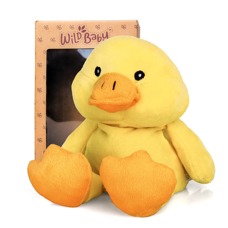 Wild Baby Yellow Duck Weighted Stuffed Animals - Microwavable Animals With Lavender, 12 Inch Heatable Plush For Kids - Soft, Cuddly, Warming Stuffed Animal For Baby - Gift Box Ready