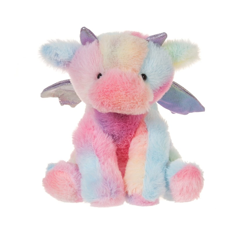 Apricot Lamb Toys Plush Colorful Plush Dragon Dinosaur Stuffed Animal Soft Cuddly Perfect For Child (Colorful Plush Dragon, 8 Inches)