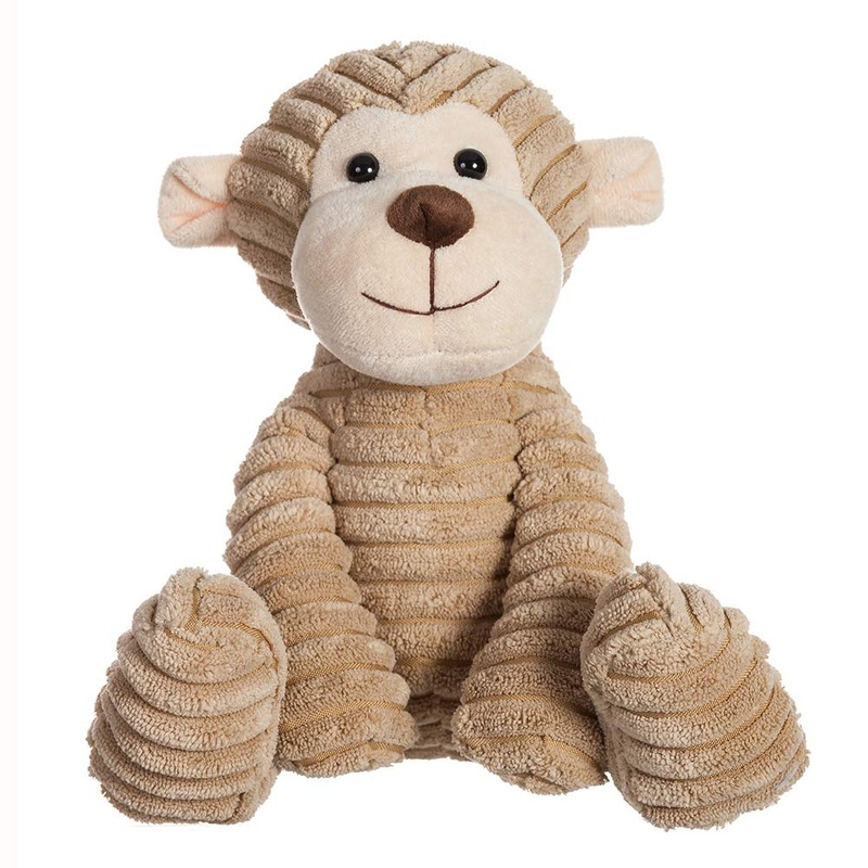 Apricot Lamb Toys Plush Corduroy Monkey Stuffed Animal Soft Cuddly Perfect For Child (Corduroy Monkey 8.5 Inches)