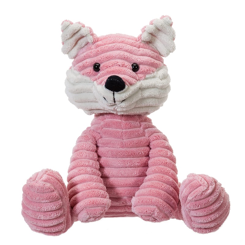Apricot Lamb Toys Plush Corduroy Pink Fox Stuffed Animal Soft Cuddly Perfect For Child (Corduroy Fox,8.5 Inches)