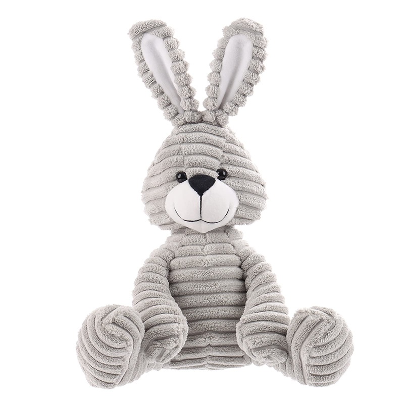 Apricot Lamb Toys Plush Corduroy Rabbit Bunny Stuffed Animal Soft Cuddly Perfect For Child Gray Bunny,8.5 Inches