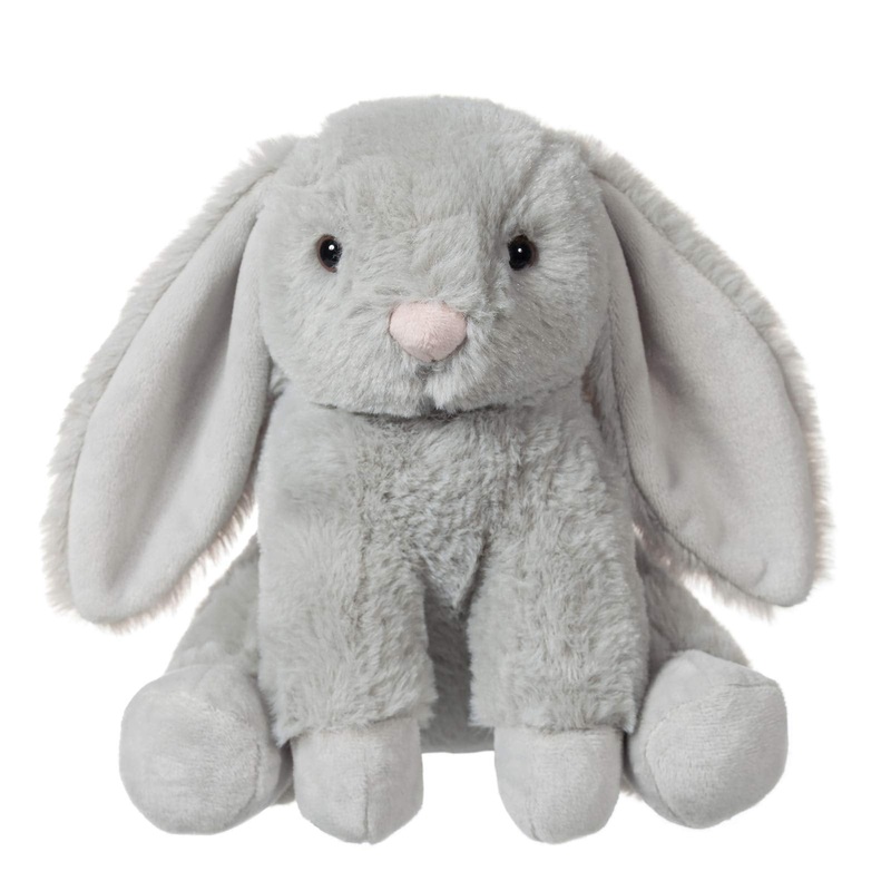 Apricot Lamb Toys Plush Grey Bunny Rabbit Stuffed Animal With Fluffy Soft Ears (Grey Bunny, 8 Inches)