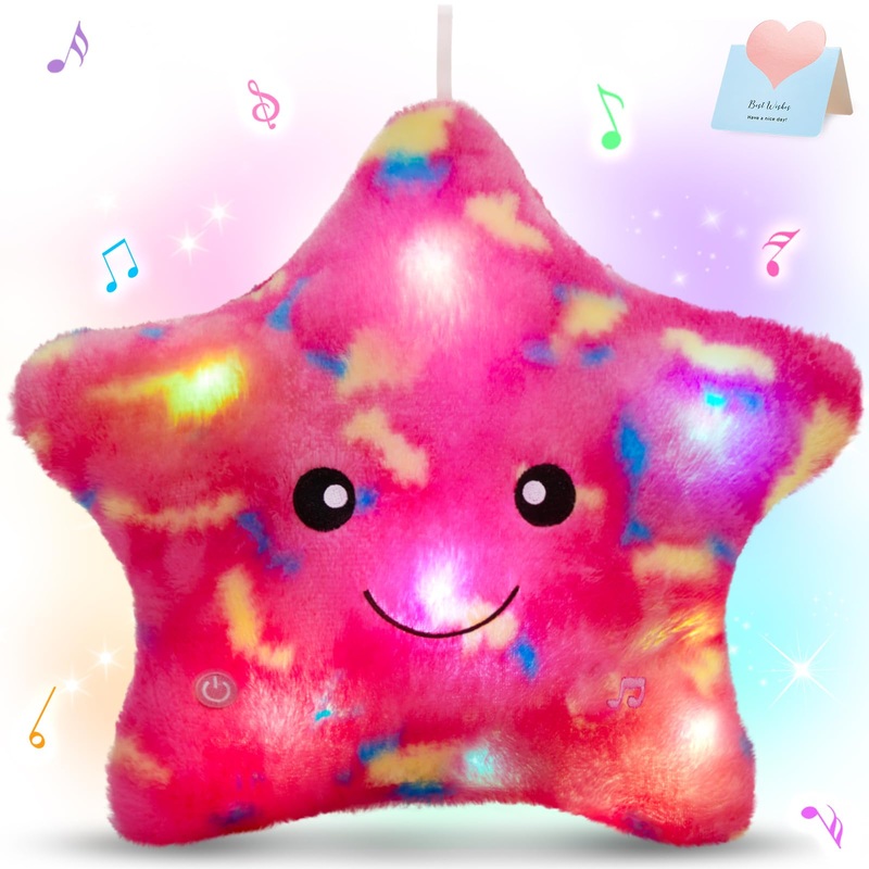 Bstaofy 13 Creative Led Musical Glow Twinkle Star Lullaby Light Up Stuffed Animal Toys Soothe Kids Emotions Birthday Christmas For Toddlers Kids