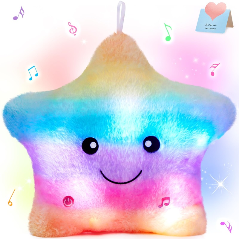 Bstaofy 13 Rainbow Creative Led Musical Glow Twinkle Star Lullaby Light Up Stuffed Animal Toys Soothe Kids Emotions Birthday Christmas For Toddlers Kids