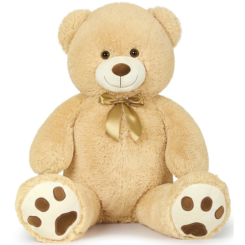 Maogolan Big Tan Large Teddy Bear 39 Inch Life Size Jumbo Stuffed Animals Stuffed Bear For Girlfriend Kids