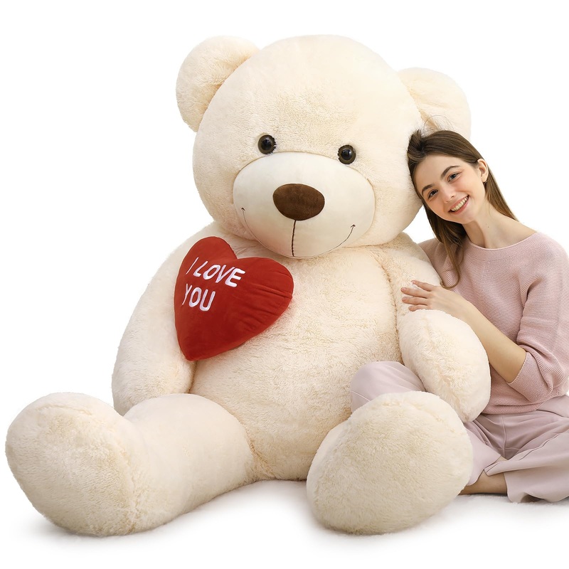 Maogolan Big Teddy Bear 5 Feet Tall For Girlfriend - I Love You Red Heart Giant Teddy Bear Stuffed Animal - Huge Valentines Teddy Bear For Boyfriend,Wife,Lover - Valentine'S, Anniversary, Birthday