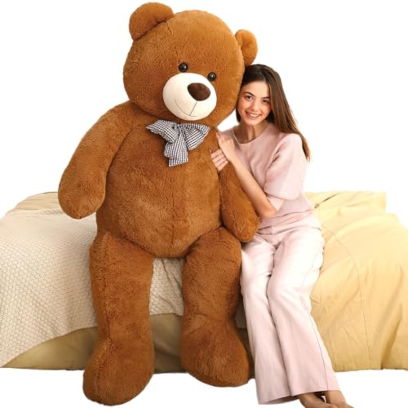 Maogolan Big Teddy Bear 5Ft For Girlfriend - Large Teddy Bear Stuffed Animal With Smiling Face - Cuddly Valentines Teddy Bear For Boyfriend,Wife,Lover