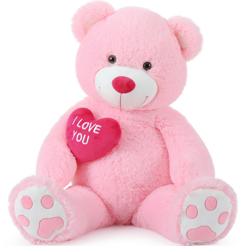 Maogolan Big Teddy Bear With I Love You Red Heart, 36' Cuddly Large Teddy Bear Gift For Kids,Boyfriend,Girlfriend.Wife