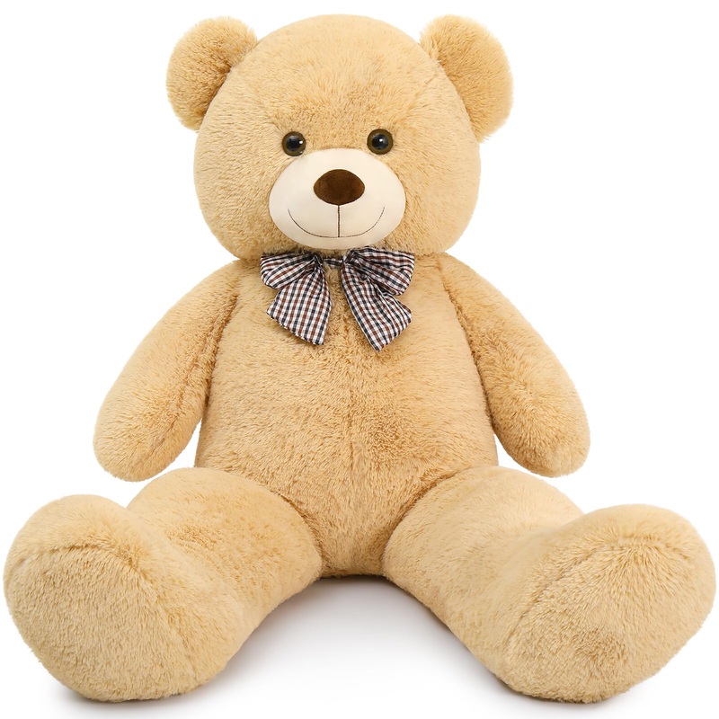 Maogolan Giant Big Teddy Bear 4 Feet 47 Inch Life Size Tan Plush Bear Brown Stuffed Animal For Children Boyfriend