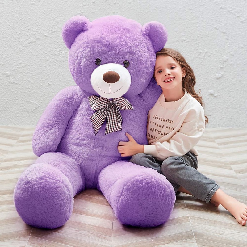 Maogolan Giant Purple Teddy Bear 55' Life Size Huge Plush Massive Stuffed Animals For Girlfriend Kids Boyfriend