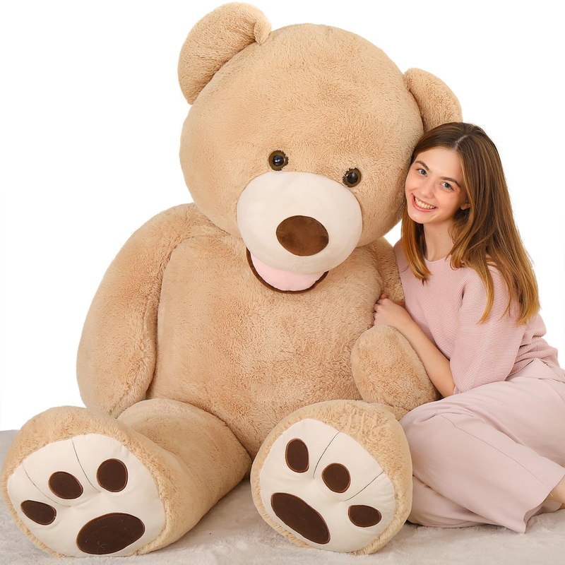 Maogolan Giant Teddy Bear 5 Feet Stuffed Animal, Brown Valentines Big Teddy Bear Plush For Girlfriend Boyfriend, Soft And Fluffy Life Size Teddy Bear Gift For Baby Shower