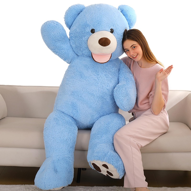 Maogolan Giant Teddy Bear Plush 5Ft, Cute Valentines Teddy Bear Stuffed Animal With Smiling Face, Gift For Girlfriend Boyfriend Wife On Anniversary,Christmas Long Distance