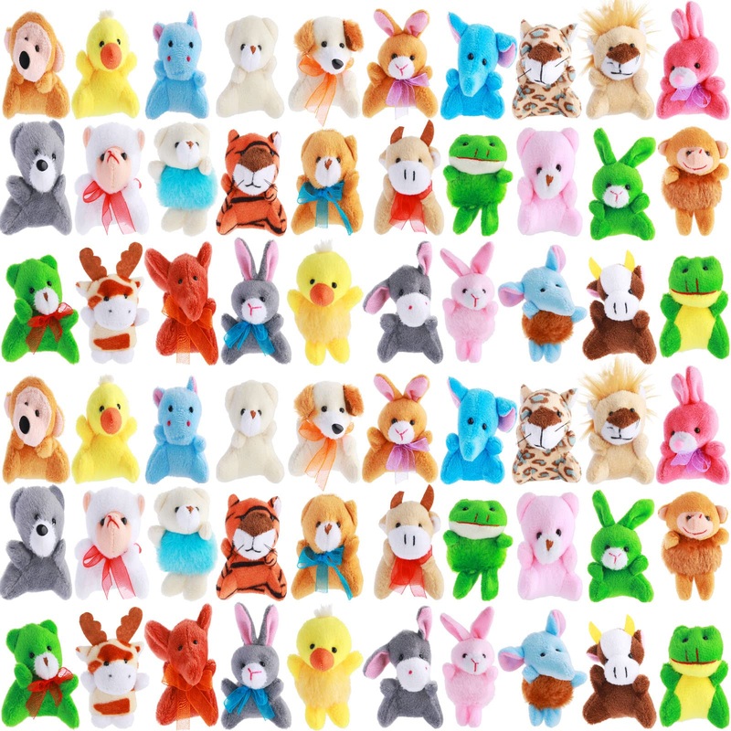 Skylety 60 Pack Mini Plush Animals For Christmas 30 Styles Bulk Mini Stuffed Animals Plush Toy Small Stuffed Keychain Cute Assortment For Carnival Prizes, Party Favor, Kindergarten Goodie Bag Fillers