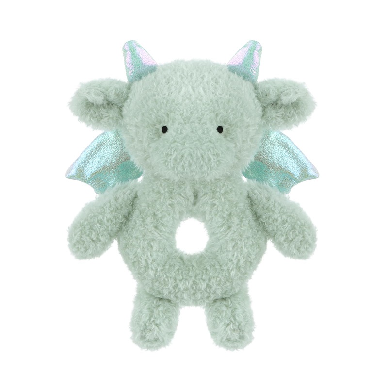 Apricot Lamb Baby Dragon Dinosaur Soft Rattle Toy, Plush Stuffed Animal For Newborn Soft Hand Grip Shaker Over 0 Months (Dragon, 6 Inches)