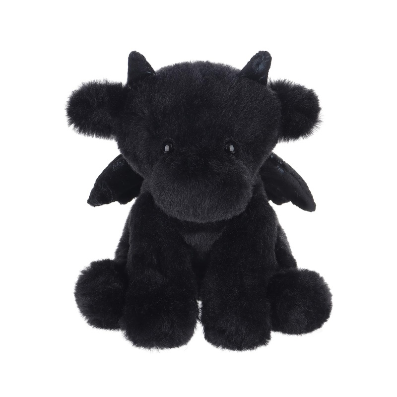 Apricot Lamb Black Dragon Plush Stuffed Animals For Kids, Soft Cute Plush Toys For Baby Girl And Boy, Fluffy Black Dragon Black 7.9 Inches