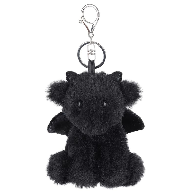 Apricot Lamb Cute Toys Plush Black Dragon Dinosaur Stuffed Animal Soft Keychain For Kids Bag, Purse, Backpack, Handbag (Black Dragon3.9 Inches)