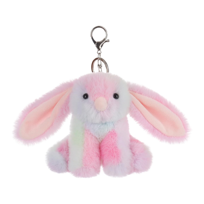 Apricot Lamb Cute Toys Plush Colourful Bunny Rabbit Stuffed Animal Soft Keychain For Kids Bag, Purse, Backpack, Handbag (Colourful Bunny4.7 Inches)