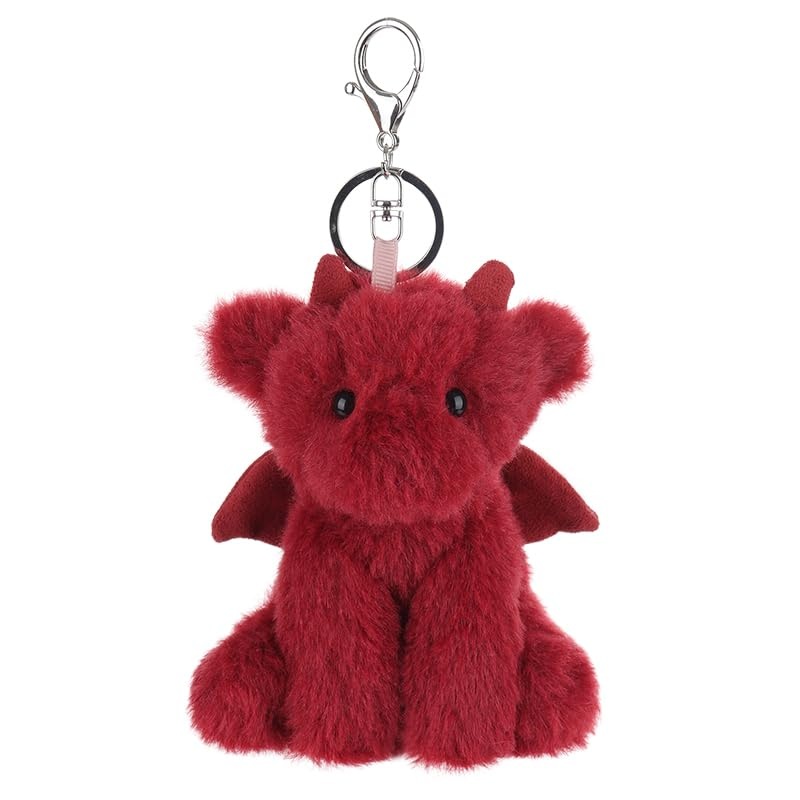 Apricot Lamb Cute Toys Plush Red Dragon Dinosaur Stuffed Animal Soft Keychain For Kids Bag, Purse, Backpack, Handbag (Red Dragon4.7 Inches)