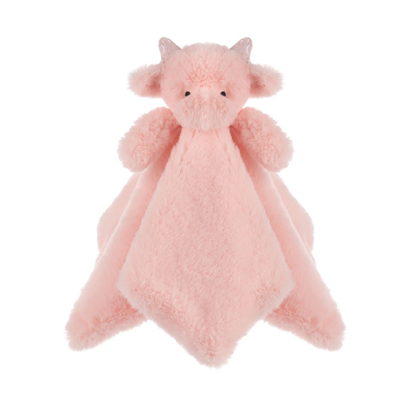 Apricot Lamb Pink Dragon Soft Loveys For Babies, Security Blanket For Baby Boy And Girl, 13.8 Inches For Infant And Toddlers