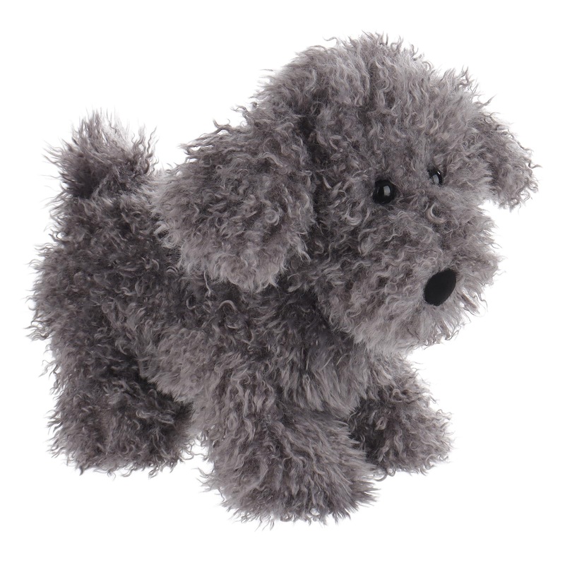 Apricot Lamb Toys Plush Dark Grey Poodle Dog Puppy Stuffed Animal Soft Cuddly Perfect For Child 8.3 Inches