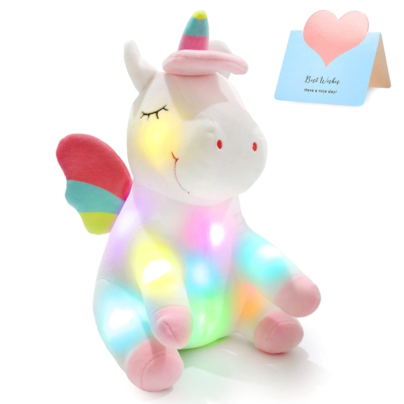 Athoinsu 12'' Light Up Unicorn Stuffed Animal Soft Plush Toy With Colorful Led Night Lights Glowing Birthday Children'S Day Gifts For Girls Toddler Kids Women