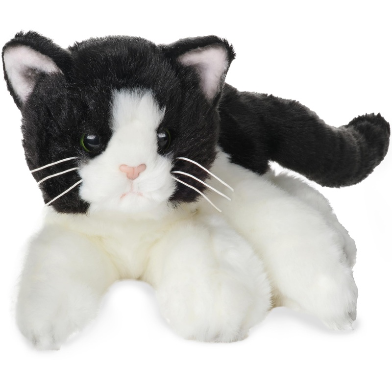Bearington Collection Domino Cat 15 In Stuffed Animals Black Cat Plush Toy - Tuxedo - Stuffed Cats That Look Real - Plushies For Kids