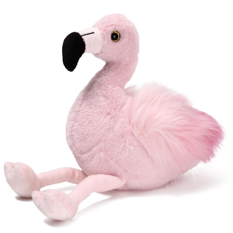 Bearington Flamingo Stuffed Animal: Pink Plush Faux-Fur, Premium Fill, Feathery Tufted Tail, Realistic Details; Perfect Birthday For Bird Fans And Kids Of All Ages; 8.5 Inches (Fifi)