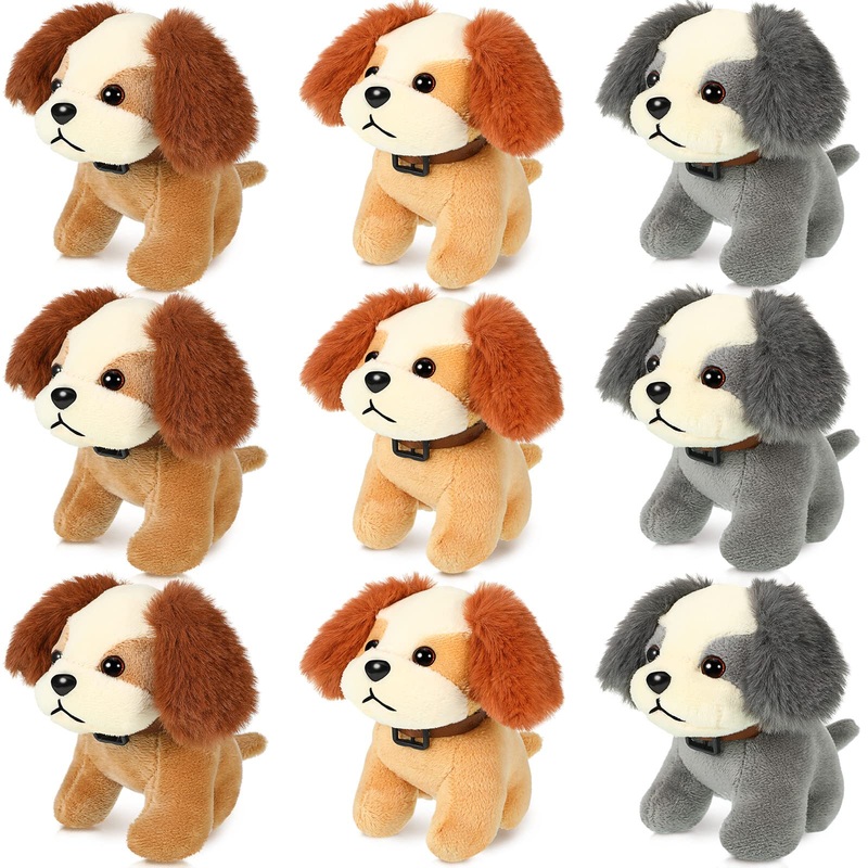 Sumind 9 Pcs Mini Plush Dog Stuffed Animals Bulk Dog Plush Party Favors For Easter Goodie Bag Fillers Baby Show Birthday(Plush Puppy)