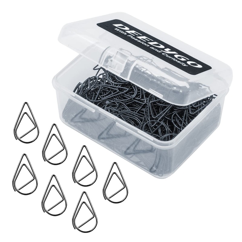 250 Pieces Black Paper Clips Cute Teardropdrop-Shaped Stainless Steel Paper Clips For Office School Supplies Wedding Invitations