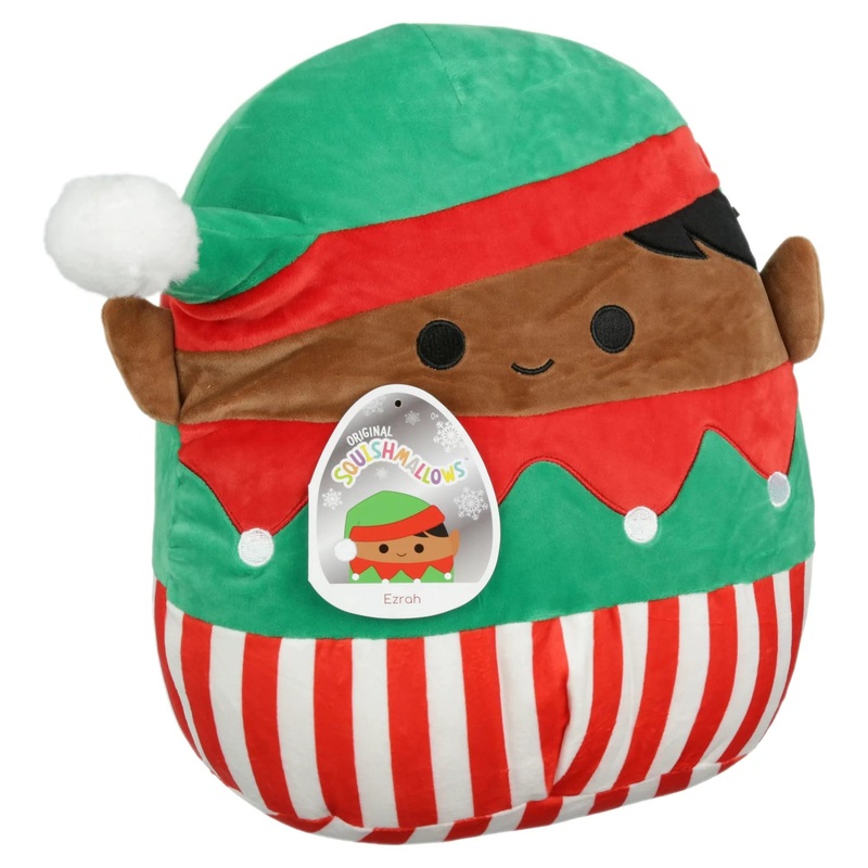 Squishmallows Kellytoy 2022 12 '' Christmas Squad Elf - Includes Stickers