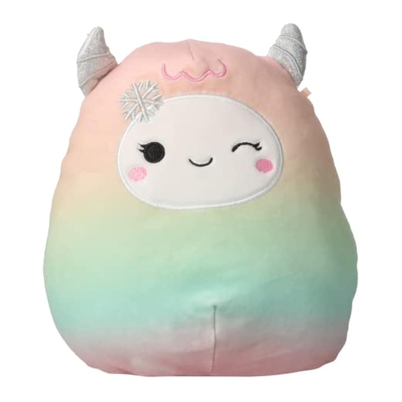 Squishmallows Kellytoy 2022 7 ' ' Holiday Yeti - Includes Stickers, Multicolor