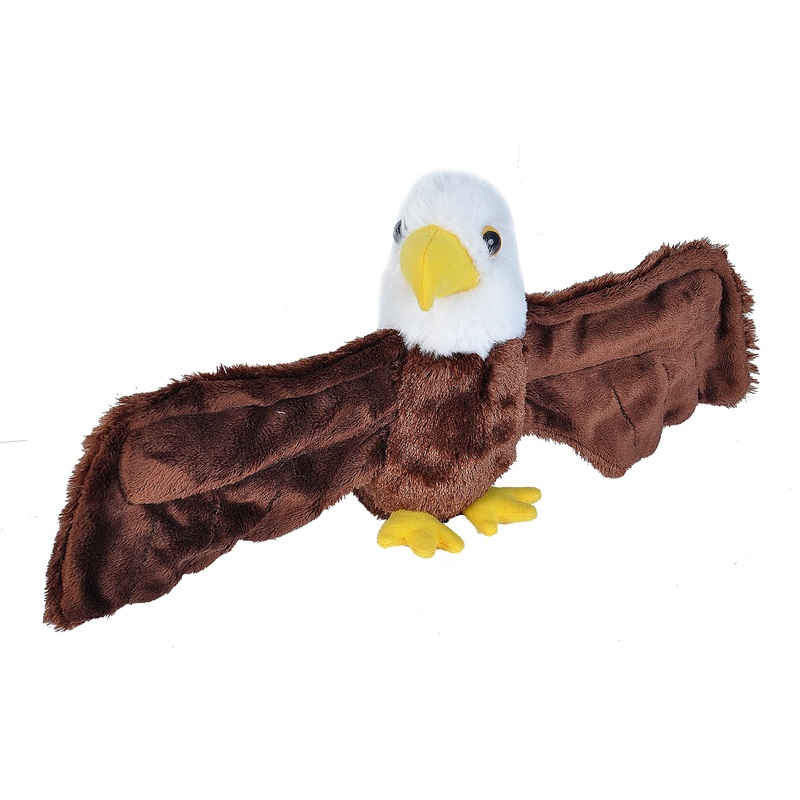 Wild Republic Huggers Bald Eagle Plush Toy, Slap Bracelet, Stuffed Animal, Kids Toys, 8''